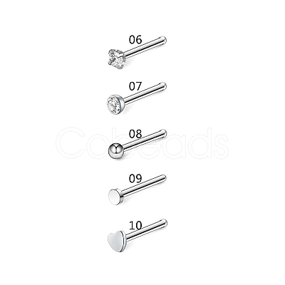 Clear Cubic Zirconia Nose Studs AJEW-PW0005-20C-1