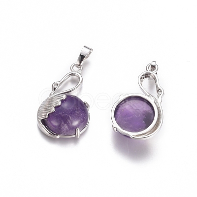 Natural Amethyst Pendants G-L512-N18-1