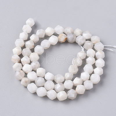 Natural White Crazy Lace Agate Beads Strands G-F668-03-6mm-1