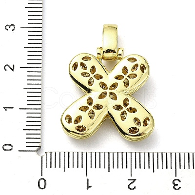 Brass Micro Pave Clear Cubic Zirconia Pendants KK-M279-01G-X-1