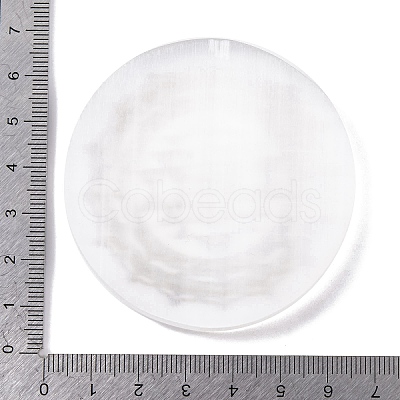 Flat Round Natural Selenite Slice Coasters DJEW-C015-02G-1