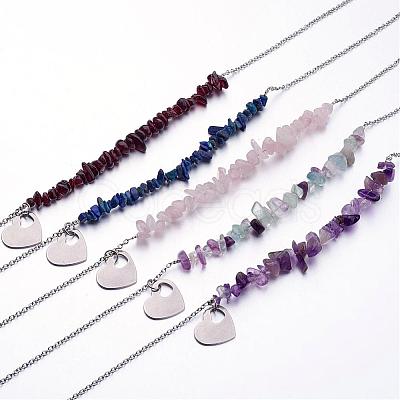 Gemstone Pendant Necklaces NJEW-JN01706-1