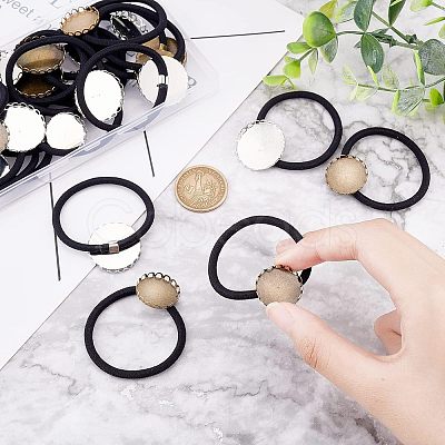 Nbeads 24Pcs 4 Style Elastic Hair Ties OHAR-NB0001-22-1