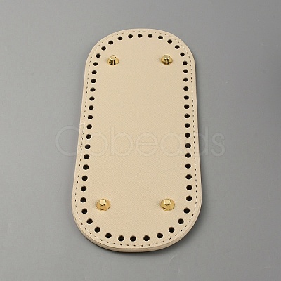 Oval PU Leather Knitting Crochet Bags Nail Bottom Shaper Pad PURS-WH0001-62B-1