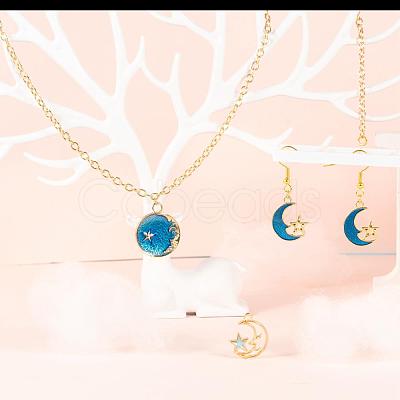 80Pcs 10 Style Celestial Alloy Enamel Pendants ENAM-LS0001-30-1