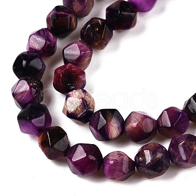 Dyed Natural Tiger Eye Beads Strands G-T138-220B-1