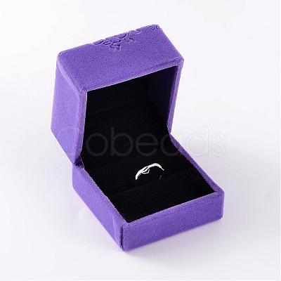 Square Velvet Ring Boxes VBOX-D004-02-1