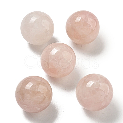 Natural Rose Quartz Round Ball Figurines Statues for Home Office Desktop Decoration G-P532-02A-03-1