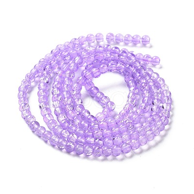 Spray Painted Crackle Glass Beads Strands CCG-Q002-4mm-04-1