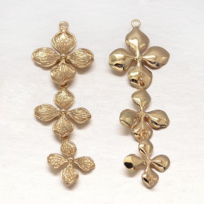 Flower Light Gold Rack Plating Brass Pendants X-KK-L147-110-1