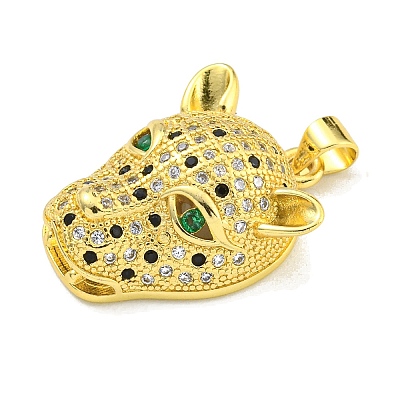 Brass Micro Pave Cubic Zirconia Pendants KK-K354-13E-G-1