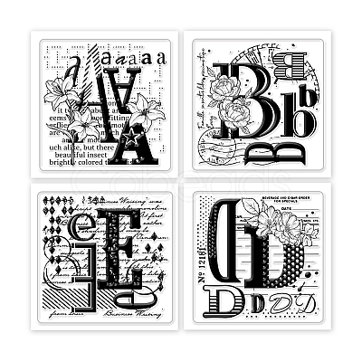 4Pcs 4 Styles PVC Stamp DIY-WH0487-0065-1