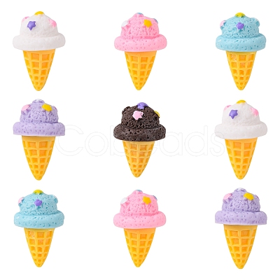 50Pcs 5 Colors Imitation Ice Cream Decoration AJEW-CJ0001-20-1