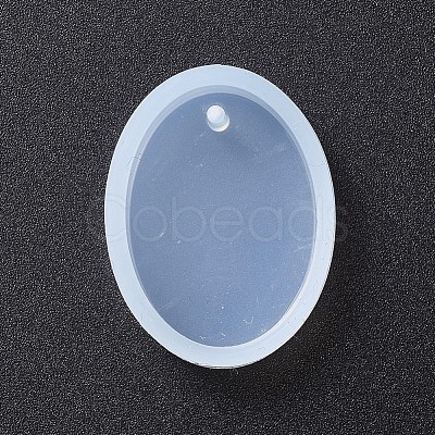 Oval Shape DIY Silicone Pendant Molds X-AJEW-P038-01-1