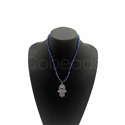 Alloy Evil Eye Pendant Multi-eye Beaded Necklaces WN1108-2-1