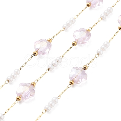 Ion Plating(IP) 304 Stainless Steel Handmade Beaded Chain CHS-K019-01G-02-1