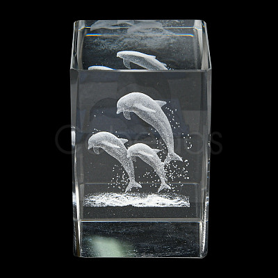 3D Laser Engraving Animal Glass Figurine DJEW-R013-01F-1