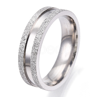 201 Stainless Steel Grooved Finger Ring for Men Women STAS-WH0039-05D-P-1