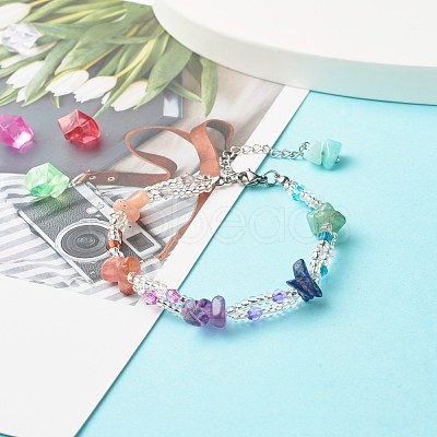 Glass Round Seed Beads Multi-strand Bracelet for Teen Girl Women X1-BJEW-TA00018-1