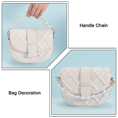 PandaHall Elite ABS Imitation Pearl Nugget Beaded Bag Handles FIND-PH0009-43-1