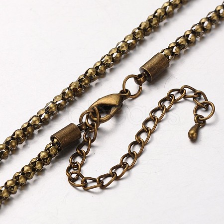 Iron Popcorn Chain Necklace Making MAK-J004-19AB-1