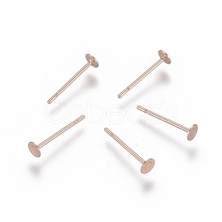 304 Stainless Steel Stud Earring Findings STAS-H436-24RG-3mm-1