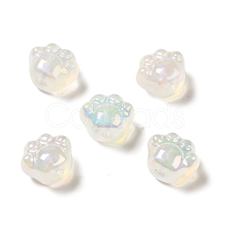 UV Plating Rainbow Iridescent Acrylic Beads PACR-M002-08A-1