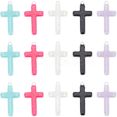 SUNNYCLUE 30Pcs 5 Colors Opaque Acrylic Pendants OACR-SC0001-35-1