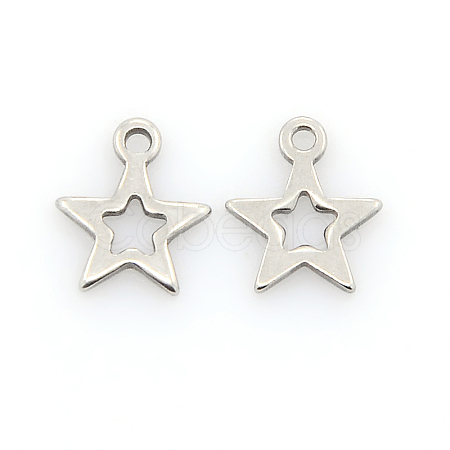 304 Stainless Steel Charms STAS-J014-10-1