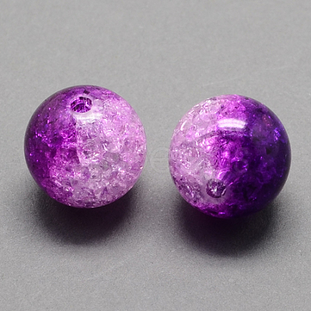 Two Tone Transparent Crackle Acrylic Beads X-CACR-R009-12mm-04-1