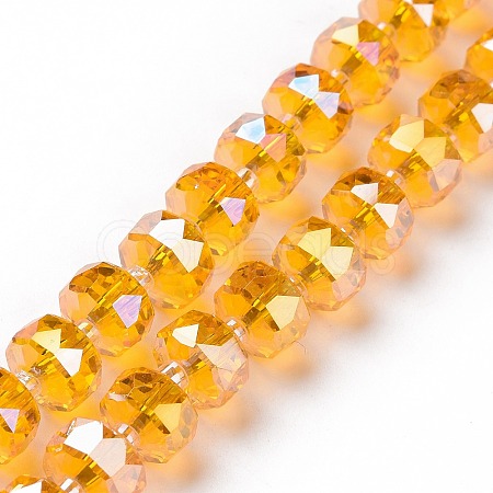 Electroplate Transparent Glass Beads Strands EGLA-H101-03C-1