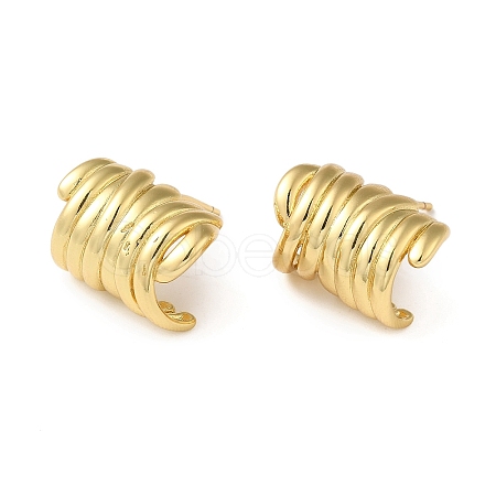 Rack Plating Brass Column Stud Earrings EJEW-Z019-17G-1