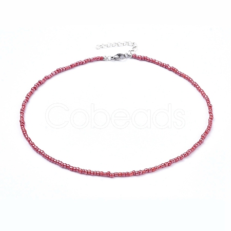 Glass Seed Beaded Necklaces NJEW-JN02811-03-1