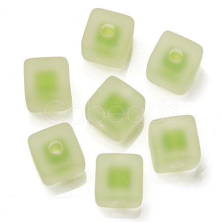 Frosted Acrylic European Beads OACR-G012-14G-1