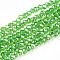 Electroplate Glass Beads Strands, AB Color Plated, Faceted, Rondelle, Light Green, 2.3~2.7x2mm, Hole: 0.4mm, about 150~155pcs/strand, 12.60~12.99 inch(32~33cm)