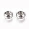 Tarnish Resistant 201 Stainless Steel Spacer Beads, Flat Round, Stainless Steel Color, 8x4mm, Hole: 5mm