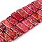 Natural Imperial Jasper Beads Strands, Dyed, Rectangle, Crimson, 20.5x10.5x6mm, Hole: 1.1mm, about 20pcs/strand, 8.07 inch(20.5cm)