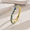 Vintage Chinese Style Zinc Alloy Cloisonne Enamel Bangles, Golden, Blue, Inner Diameter: 2-3/8 inch(6cm)