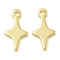 Brass Charms, Star, Real 18K Gold Plated, 10x5x1mm, Hole: 0.9mm