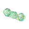 10Pcs Gradient Color & UV Plating Rainbow Iridescent Opaque Resin Beads, Faceted, Pentagon, Spring Green, 16mm, Hole: 2mm