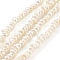 Natural Keshi Pearl Cultured Freshwater Pearl Beads Strands, Baroque Pearls, Grade 4A, Nuggets, Antique White, 2.5~3mm, Hole: 0.3mm, about 129pcs/strand, 7.09 inch(18cm)