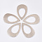 PU Leather Big Pendants, Teardrop, Tan, 63x39x1.8mm, Hole: 1.5mm