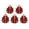 Alloy Enamel Pendants, Light Gold, Cadmium Free & Nickel Free & Lead Free, Ladybird, FireBrick, 17x15x4mm, Hole: 1.2mm