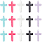 SUNNYCLUE 30Pcs 5 Colors Opaque Acrylic Pendants, with Sequins, Cross Charm, Mixed Color, 32x18.5x3mm, Hole: 2mm