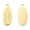 Ion Plating(IP) 201 Stainless Steel Pendants, Oval with Tree, Real 18K Gold Plated, 24x9.5x1.5mm, Hole: 2.5mm