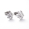 Tarnish Resistant 304 Stainless Steel Stud Earrings, Scorpion, Stainless Steel Color, 9x8mm, Pin: 0.7mm, 12pairs/board