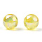 Transparent Acrylic Beads, AB Colors Plated, Round, Champagne Yellow, 6mm, Hole: 1.8mm