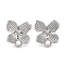 Non-Tarnish 304 Stainless Steel Studs Earring Findings, Flower, Stainless Steel Color, 16.5x15mm, Hole: 2mm, Pin: 11x0.5mm