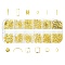 12 Styles Brass Cabochons, Nail Art Studs, Nail Art Decoration Accessories, Mixed Shapes, 3~10x0.8~6x0.2~1mm, 50pcs/style