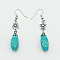 Turquoise Dangle Earrings for Women, Teardrop